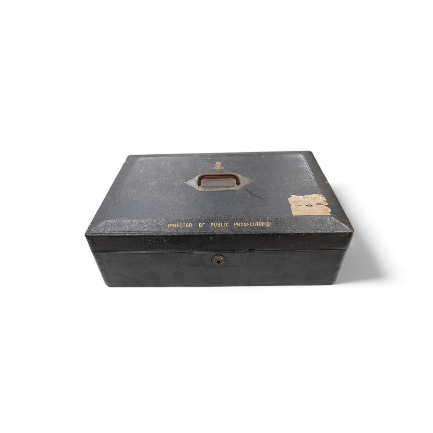 An Edward VII official government Director of Public Prosecutions black leather despatch type document box, 46cm wide., During the reign of Edward VII the post of Director of Public Prosecutions was held by Hamilton John